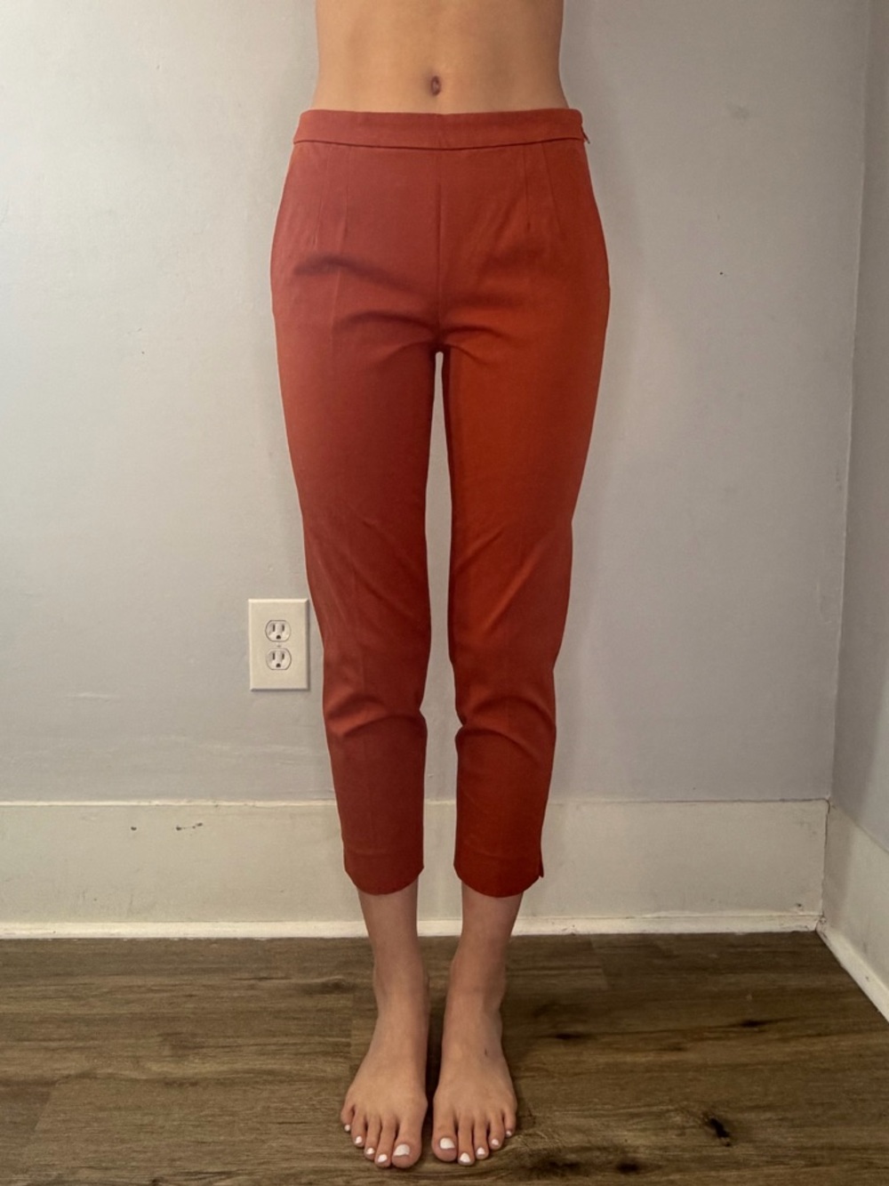 J. Crew Marite Rust Cropped Slim Ponte Cropped Trousers